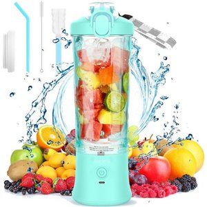Portable Blender 20 oz with Travel Lid Corded BPA-Free, USB Rechargeable